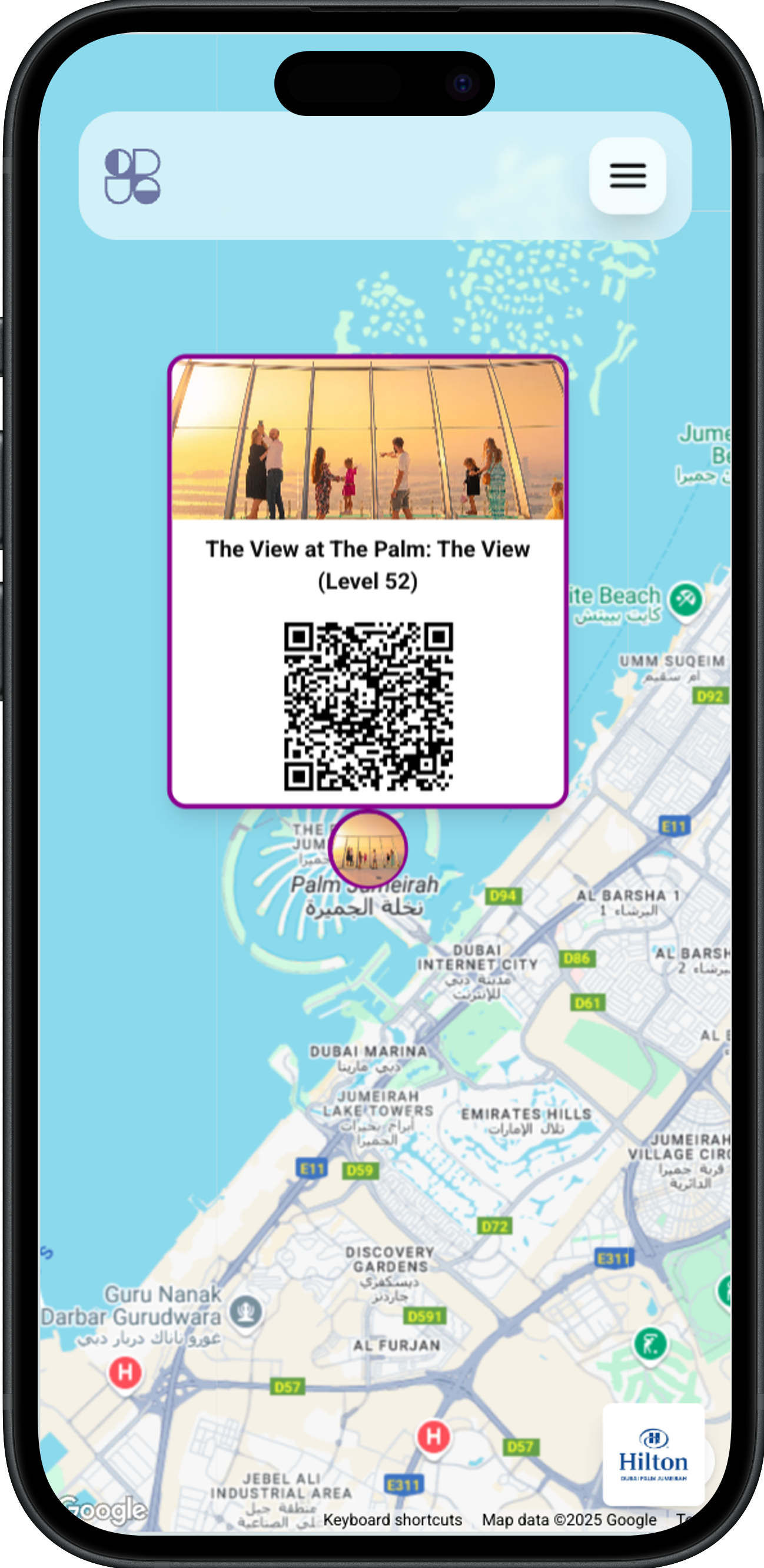 Example interactive hotel map